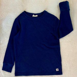 Boys Size Small (5/6) Navy Blue Waffle Shirt
